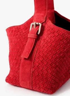 Lola Suede Woven Bucket Bag Bags