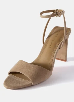 Hot Lou Neutral Suede High Heel Sandals Heels|Heels