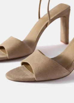 Hot Lou Neutral Suede High Heel Sandals Heels|Heels