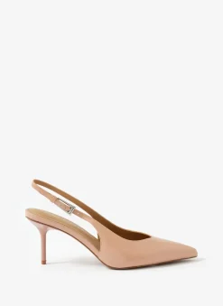 Outlet Lya Neutral Leather Sling Back Heels Heels|Heels