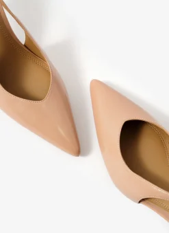 Outlet Lya Neutral Leather Sling Back Heels Heels|Heels