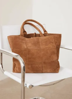 Discount Mia Suede Woven Tote Bag Bags