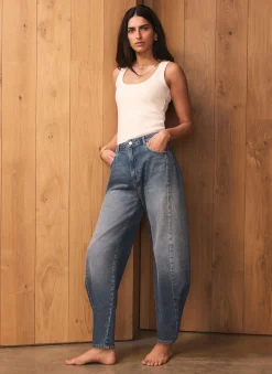 Online Mid Indigo Balloon Popper Jeans Jeans|Barrel & Balloon Jeans