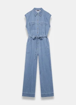 Online Mid Indigo Denim Jumpsuit Jumpsuits