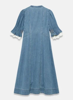 Hot Mid Indigo Denim Midi Dress Midi Dresses|Denim Dresses