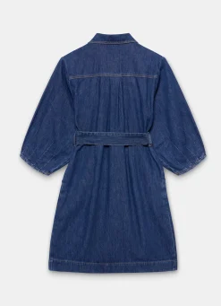Clearance Mid Indigo Denim Mini Shirt Dress Mini Dresses|Denim Dresses