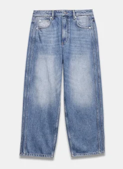 Best Mid Indigo Relaxed Tapered Boyfriend Jeans Jeans|Barrel & Balloon Jeans