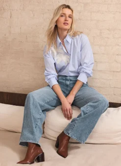 New Mid Indigo Relaxed Wide Leg Jeans Jeans|Wide Leg Jeans