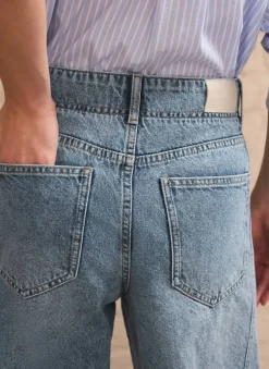 New Mid Indigo Relaxed Wide Leg Jeans Jeans|Wide Leg Jeans