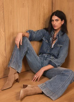 Online Mid Indigo 70s Flared Jeans Jeans|Flared Jeans