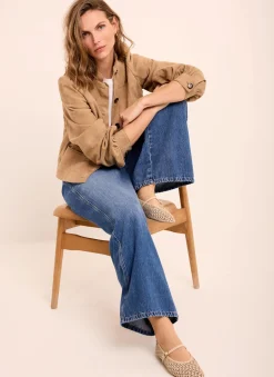 Sale Mid Indigo Tie Waist Wide Leg Jeans Jeans|Wide Leg Jeans
