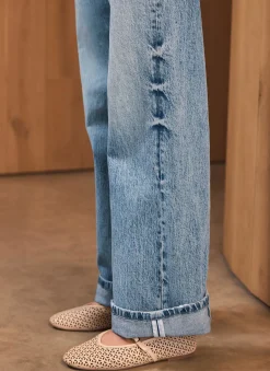 Sale Mid Indigo Workable Wide Jeans Jeans|Wide Leg Jeans