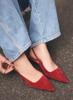 New Mila Suede Slingback Kitten Heels Heels|Heels