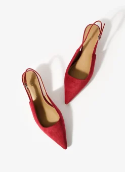 New Mila Suede Slingback Kitten Heels Heels|Heels