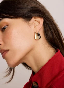 New Mixed Metal Hoop Earrings Jewellery|Jewelry