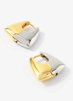 New Mixed Metal Hoop Earrings Jewellery|Jewelry
