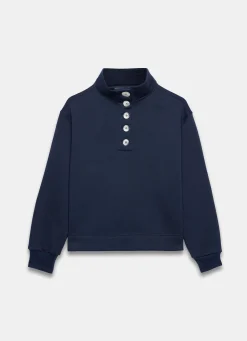 Clearance Button Detail Sweatshirt Sweatshirts|Sweatshirts
