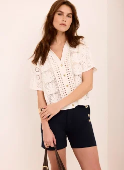 Best Button Front Chino Shorts Shorts|Trousers