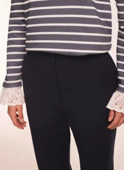 Cotton Blend Capri Trousers Trousers