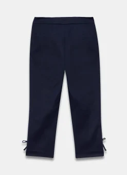 Cotton Blend Capri Trousers Trousers