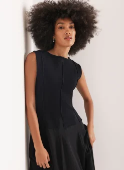 Clearance Cotton Blend Drop Waist Maxi Dress Maxi Dresses
