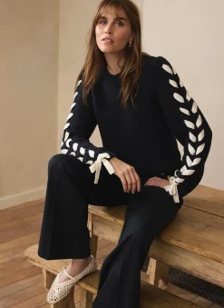 Online Cotton Blend Ribbon Detail Jumper Jumpers|Jumpers & Cardigans