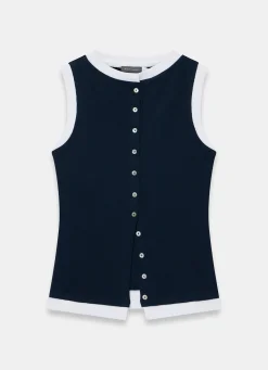 Cotton Blend Sleeveless Top All Tops|Tops