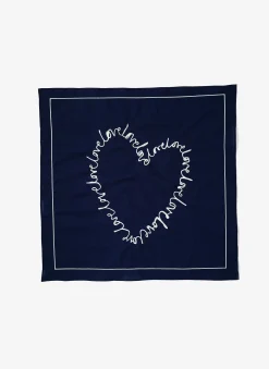 Cotton Heart Embroidered Square Scarf Scarves