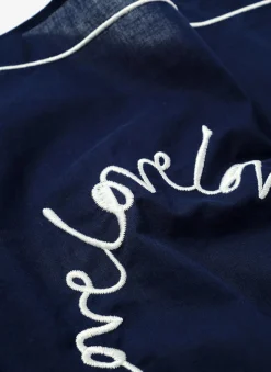 Cotton Heart Embroidered Square Scarf Scarves