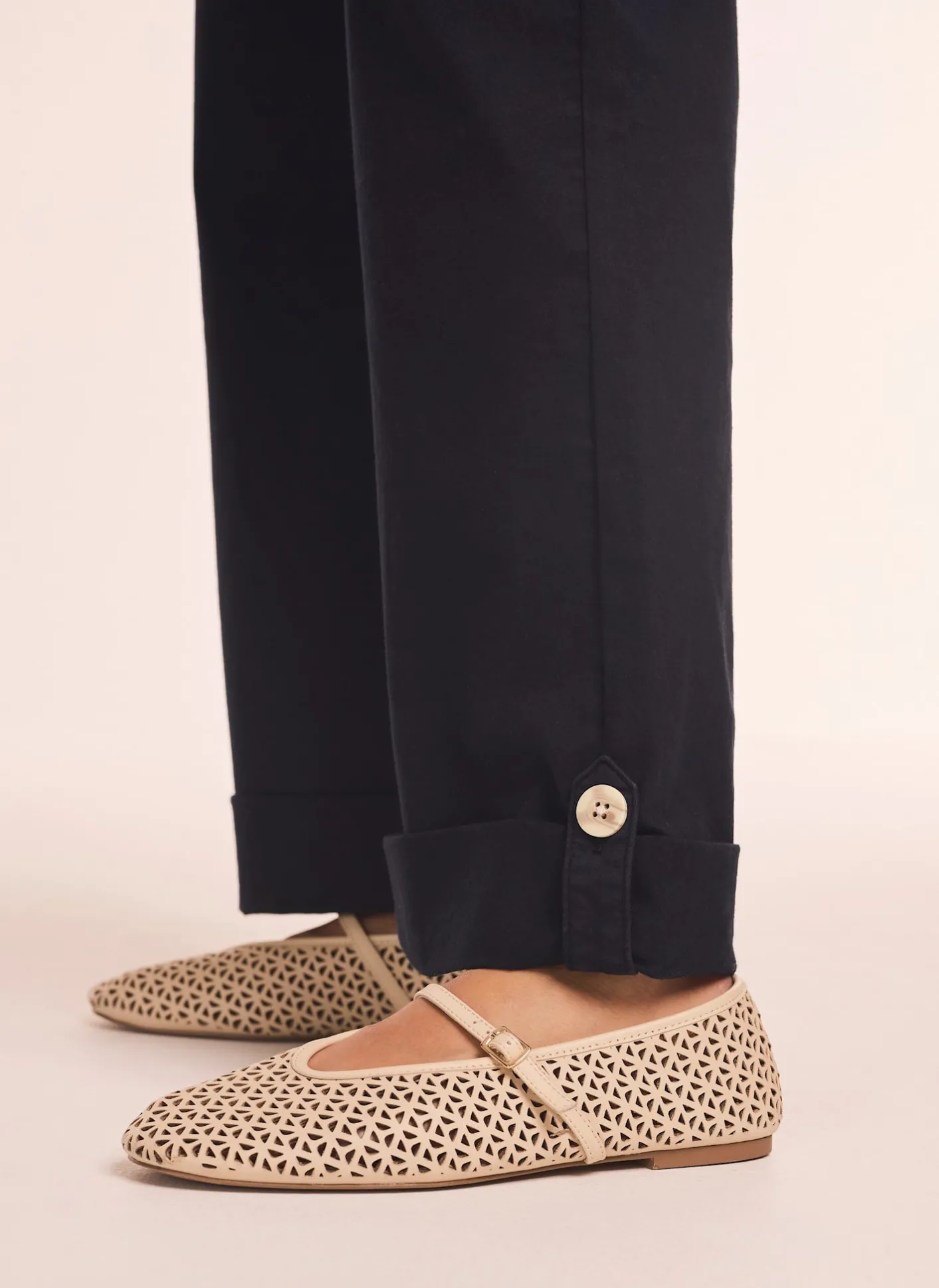 Clearance Cropped Wide Chino Trousers Wide Leg Trousers|Trousers