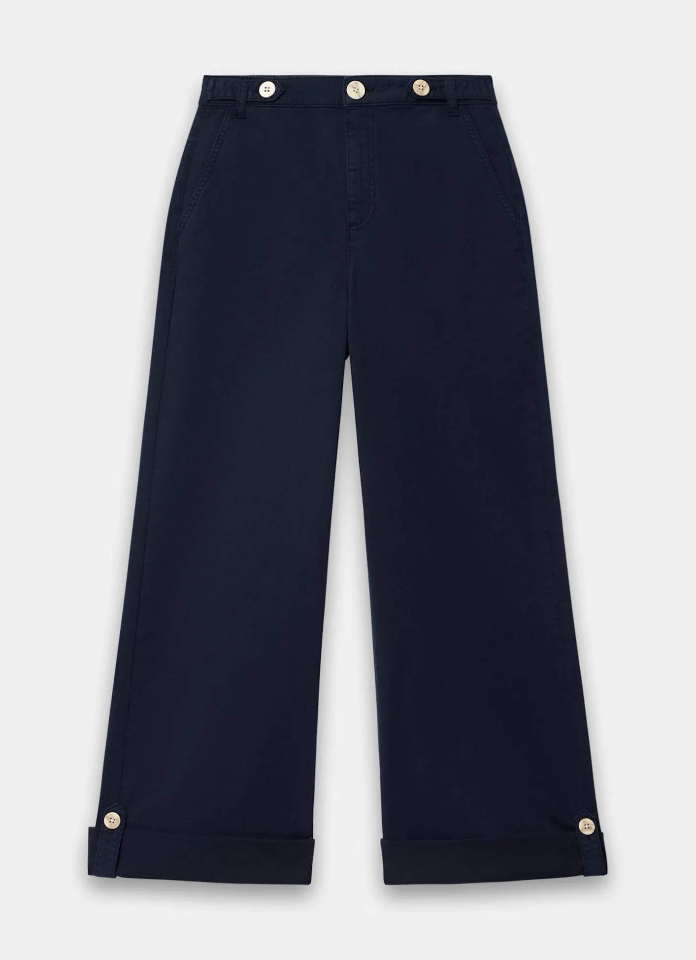 Clearance Cropped Wide Chino Trousers Wide Leg Trousers|Trousers