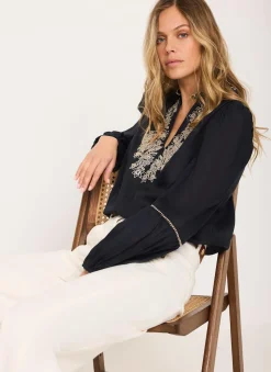 Best Embroidered Detail Blouse Shirts & Blouses