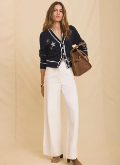 Best Embroidered Marine Knit Cardigan Cardigans|Jumpers & Cardigans