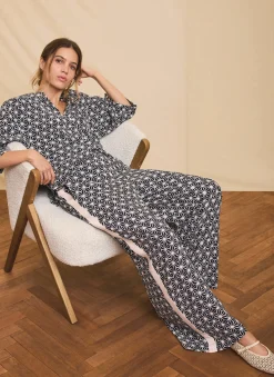 Outlet Geometric Print Wide Trousers Wide Leg Trousers|Trousers