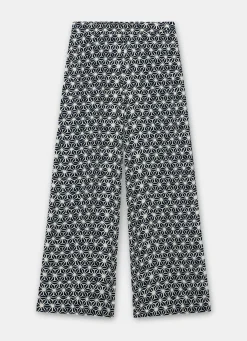 Outlet Geometric Print Wide Trousers Wide Leg Trousers|Trousers