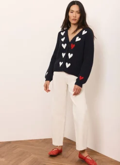 Clearance Heart Embroidered Cardigan Cardigans|Jumpers & Cardigans