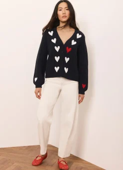 Clearance Heart Embroidered Cardigan Cardigans|Jumpers & Cardigans