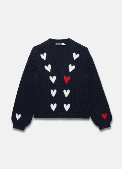 Clearance Heart Embroidered Cardigan Cardigans|Jumpers & Cardigans