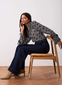 Best Heart Print Chiffon Blouse Shirts & Blouses