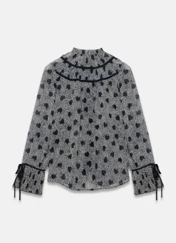 Best Heart Print Chiffon Blouse Shirts & Blouses