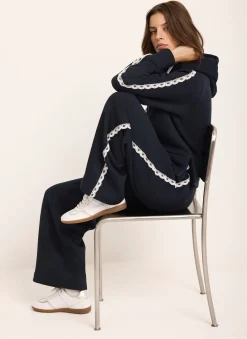 Discount Jersey Crochet Trim Wide Joggers Leggings & Joggers|Trousers