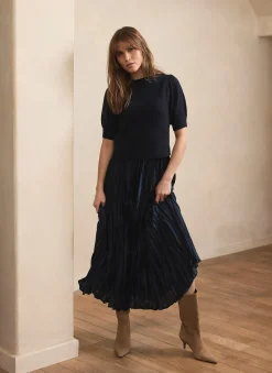 Clearance Knit Puff Sleeve Maxi Dress Maxi Dresses