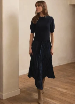 Clearance Knit Puff Sleeve Maxi Dress Maxi Dresses
