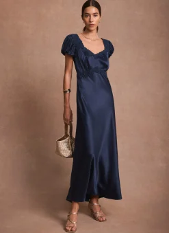Best Lace Detail Satin Midi Dress Occasion Dresses|Occasion Dresses
