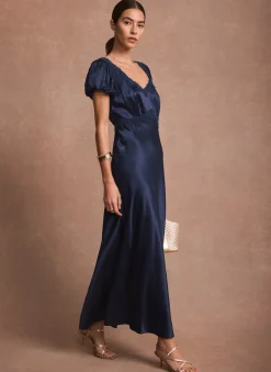 Best Lace Detail Satin Midi Dress Occasion Dresses|Occasion Dresses