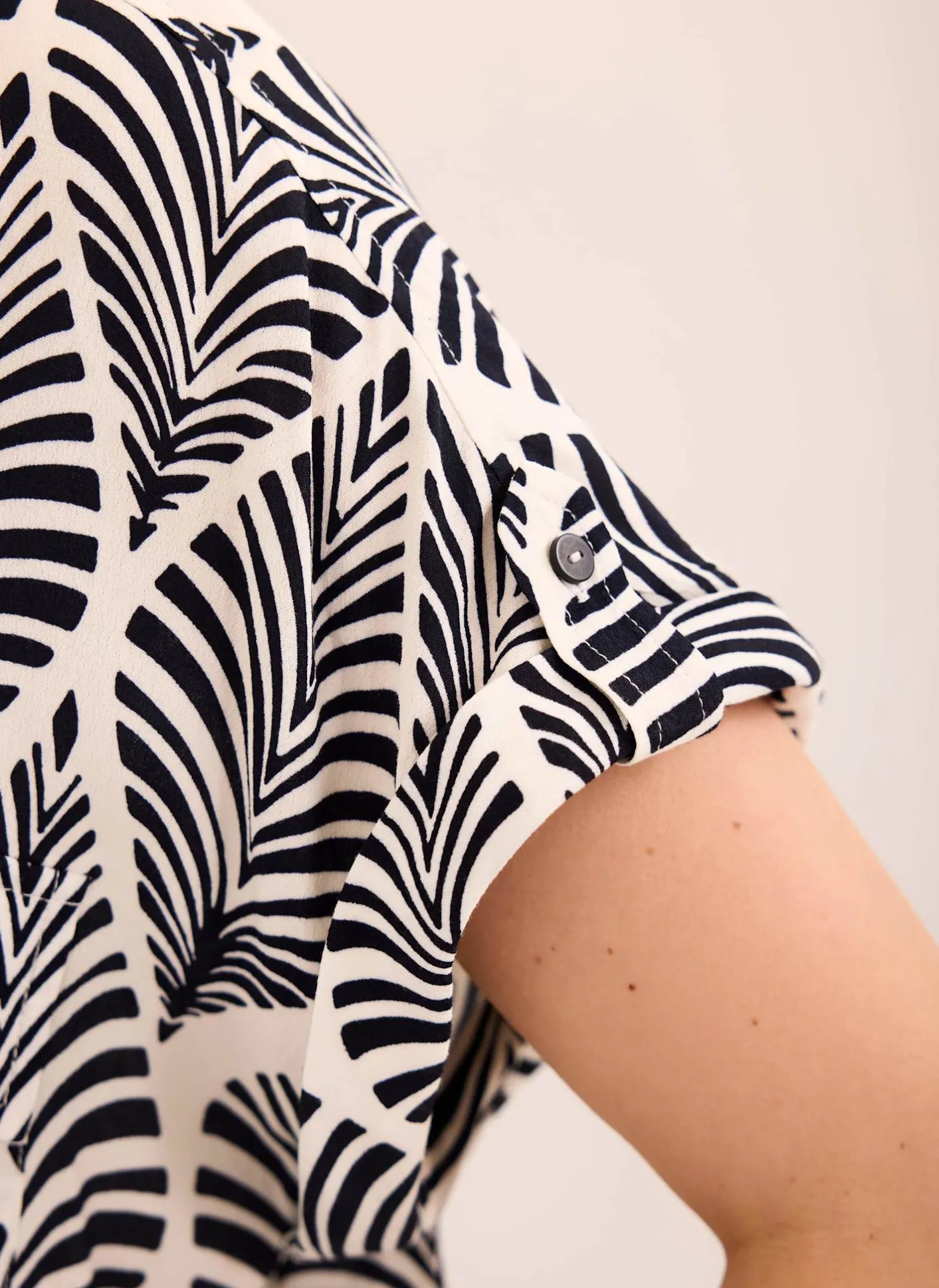 Clearance Navy Leaf Print Resort Shirt Shirts & Blouses|All Tops