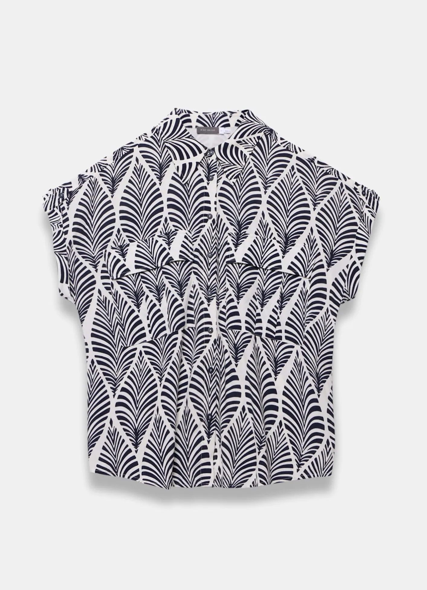 Clearance Navy Leaf Print Resort Shirt Shirts & Blouses|All Tops