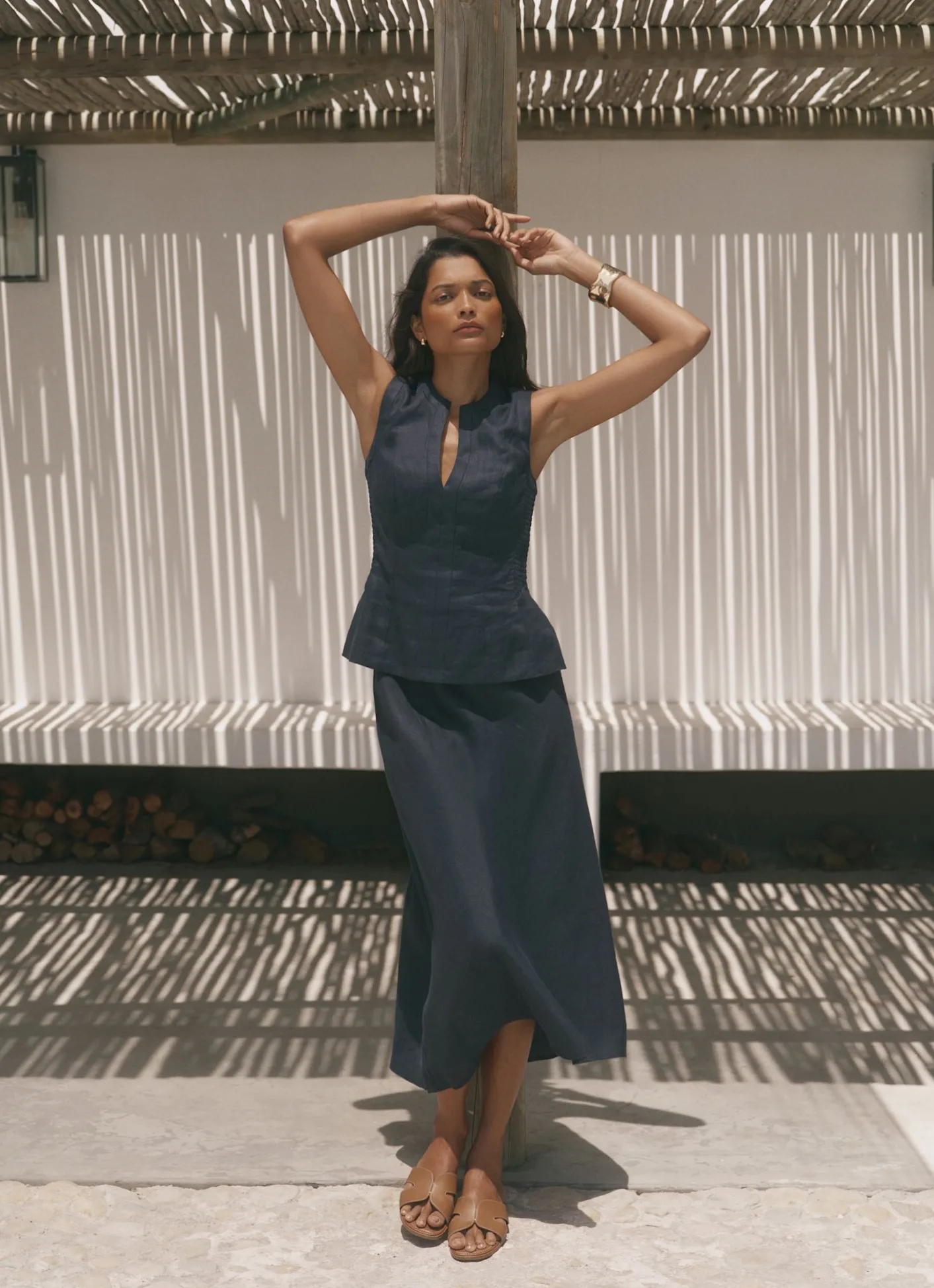 Clearance Linen Midi Skirt Midi Skirts|Skirts