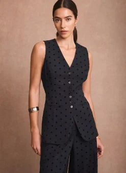 Best Polka Dot Longline Waistcoat Mv Limited|Waistcoats
