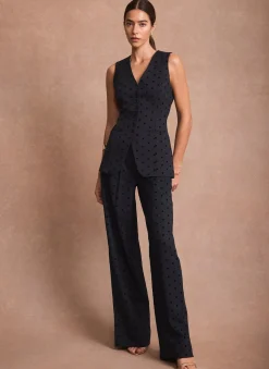 Best Polka Dot Longline Waistcoat Mv Limited|Waistcoats